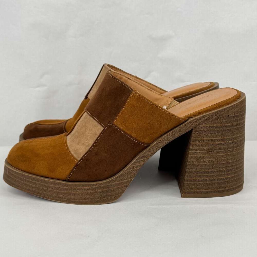 Universal Thread Womens Brown Patchwork Faux Sued… - image 4